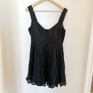 Lulus Good to Be Here Tiered Mini Dress - Medium - Black